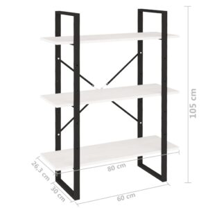 vidaXL Bokhylla 3 hyllplan 80x30x105 cm massiv furu - Bild 8