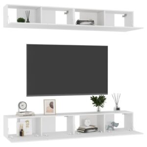 vidaXL TV-skåp 4 st vit 100x30x30 cm konstruerat trä - Bild 3