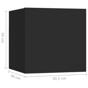 vidaXL Sängbord 2 st svart 30,5x30x30 cm konstruerat trä - Bild 11