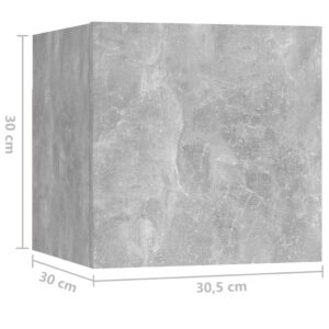 vidaXL Sängbord 2 st betonggrå 30,5x30x30 cm konstruerat trä - Bild 11