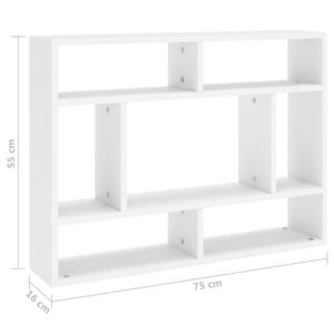 vidaXL Vägghylla vit 75x16x55 cm konstruerat trä - Bild 6