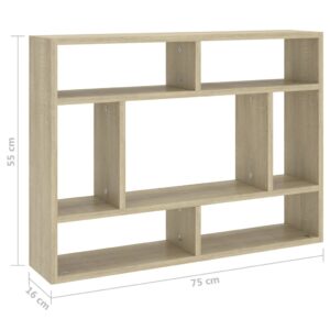 vidaXL Vägghylla sonoma-ek 75x16x55 cm konstruerat trä - Bild 6