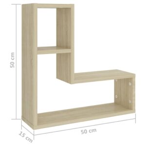 vidaXL Vägghyllor 2 st sonoma-ek 50x15x50 cm konstruerat trä - Bild 7