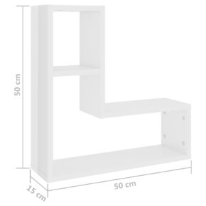 vidaXL Vägghyllor 2 st vit högglans 50x15x50 cm konstruerat trä - Bild 7