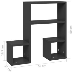 vidaXL Vägghyllor 2 st grå 50x15x50 cm konstruerat trä - Bild 8