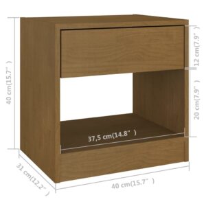 vidaXL Sängbord honungsbrun 40x31x40 cm massiv furu - Bild 7