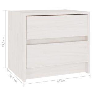 vidaXL Sängbord 2 st vit 40x30,5x35,5 cm massiv furu - Bild 7