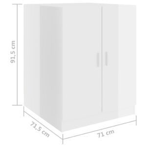 vidaXL Tvättmaskinsskåp vit högglans 71x71,5x91,5 cm - Bild 8