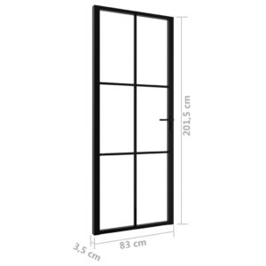 vidaXL Innerdörr ESG-glas och aluminium 83x201,5 cm svart - Bild 6