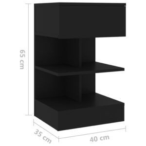 vidaXL Sängbord 2 st svart 40x35x65 cm - Bild 8