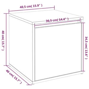 vidaXL Låda svart 40,5x40x40 cm konstruerat trä - Bild 10