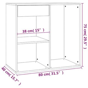 vidaXL Sminkskåp svart 80x40x75 cm konstruerat trä - Bild 8