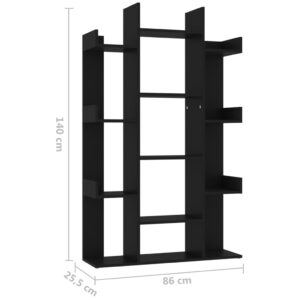 vidaXL Bokhylla svart 86x25,5x140 cm konstruerat trä - Bild 7