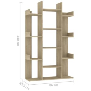 vidaXL Bokhylla sonoma-ek 86x25,5x140 cm spånskiva - Bild 7