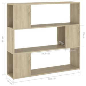 vidaXL Bokhylla Rumsavdelare sonoma-ek 100x24x94 cm - Bild 7