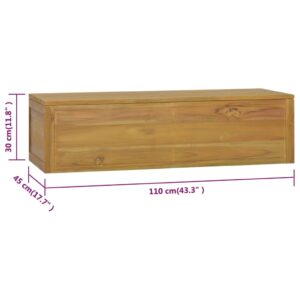 vidaXL Väggmonterat badrumsskåp 110x45x30 cm massiv teak - Bild 9