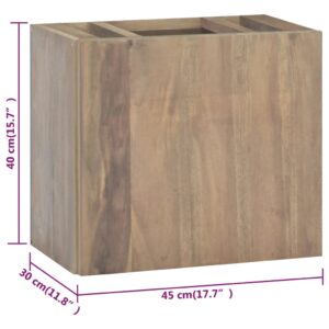 vidaXL Väggmonterat tvättställsskåp 45x30x40 cm massiv teak - Bild 7