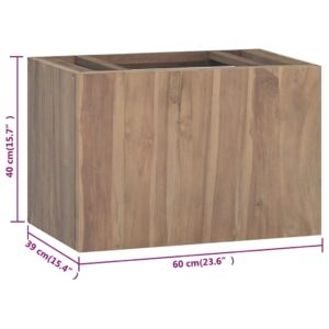 vidaXL Väggmonterat badrumsskåp 60x39x40 cm massiv teak - Bild 7