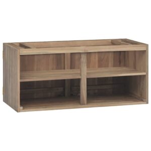 vidaXL Väggmonterat badrumsskåp 90x39x40 cm massiv teak - Bild 4