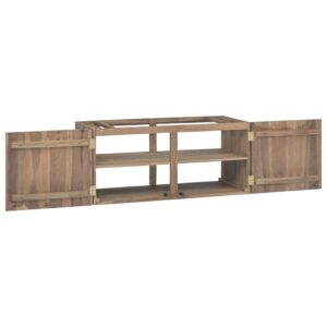 vidaXL Väggmonterat badrumsskåp 90x39x40 cm massiv teak - Bild 5