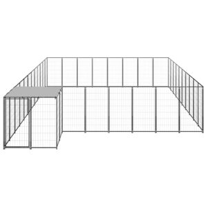 vidaXL Hundgård svart 25,41 m² stål - Bild 2