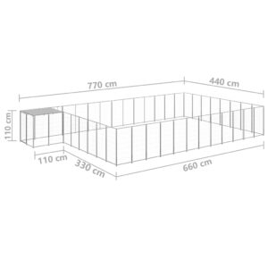 vidaXL Hundgård silver 30,25 m² stål - Bild 6