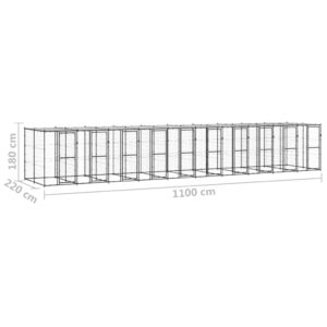 vidaXL Hundgård för utomhusbruk med tak 24,2 m² - Bild 6