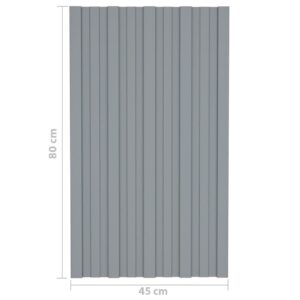 vidaXL Takprofiler 36 st galvaniserat stål silver 80x45 cm - Bild 7