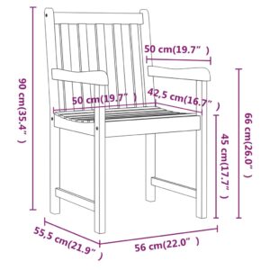 vidaXL Trädgårdsstolar 2 st massivt akaciaträ - Bild 8
