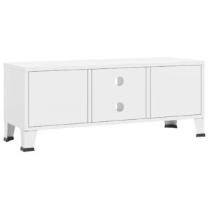 vidaXL Industriell tv-bänk vit 105x35x42 cm metall - Bild 6