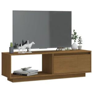 vidaXL TV-bänk honungsbrun 110x30x33,5 cm massiv furu - Bild 3