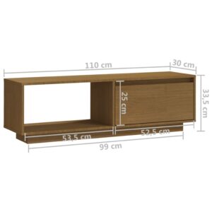 vidaXL TV-bänk honungsbrun 110x30x33,5 cm massiv furu - Bild 10