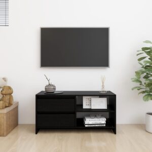 vidaXL TV-bänk svart 80x31x39 cm massiv furu - Bild 3