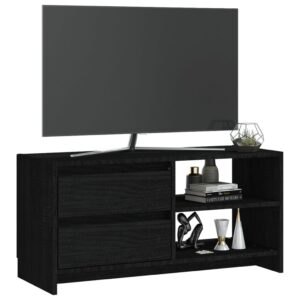 vidaXL TV-bänk svart 80x31x39 cm massiv furu - Bild 4