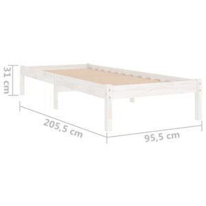 vidaXL Sängram vit massiv furu 90x200 cm - Bild 8