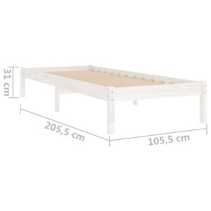 vidaXL Sängram vit massiv furu 100x200 cm - Bild 8