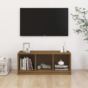 vidaXL TV-bänk honungsbrun 104x33x41 cm massiv furu - Bild 3