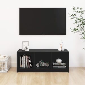 vidaXL TV-bänk svart 104x33x41 cm massiv furu - Bild 3