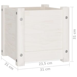 vidaXL Odlingslådor 2 st vit 31x31x31 cm massiv furu - Bild 9