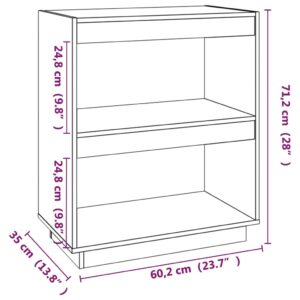 vidaXL Bokhylla vit 60x35x71 cm massiv furu - Bild 8