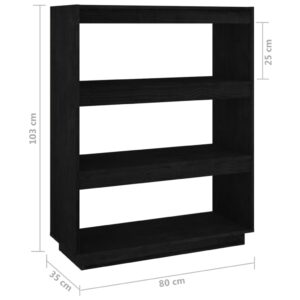 vidaXL Bokhylla/rumsavdelare 80x35x103 cm massiv furu - Bild 8