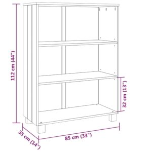 vidaXL Bokhylla HAMAR honungsbrun 85x35x112 cm massiv furu - Bild 7