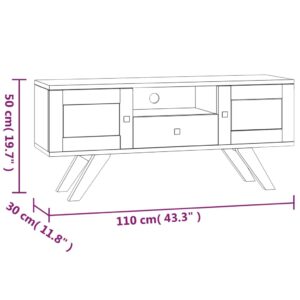 vidaXL Tv-bänk 110x30x50 cm massiv teak - Bild 8