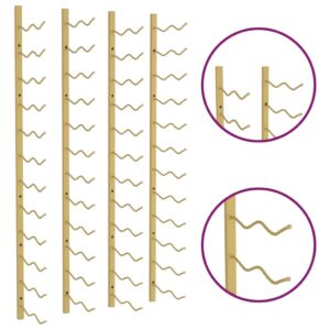 vidaXL Väggmonterat vinställ för 24 flaskor 2 st guld järn - Bild 6