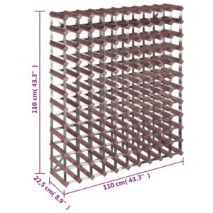 vidaXL Vinställ för 120 flaskor brun massiv furu - Bild 8