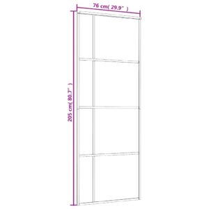 vidaXL Skjutdörr ESG-glas och aluminium 76x205 cm svart - Bild 6