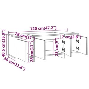 vidaXL TV-bänk betonggrå 120x30x40,5 cm konstruerat trä - Bild 8