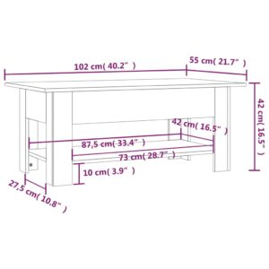 vidaXL Soffbord sonoma-ek 102x55x42 cm spånskiva - Bild 7