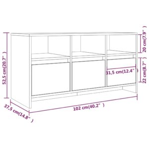 vidaXL Tv-bänk rökfärgad ek 102x37,5x52,5 cm konstruerat trä - Bild 8