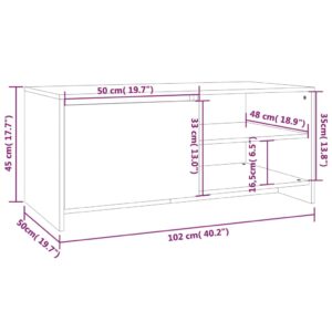 vidaXL Soffbord rökfärgad ek 102x50x45 cm konstruerat trä - Bild 9